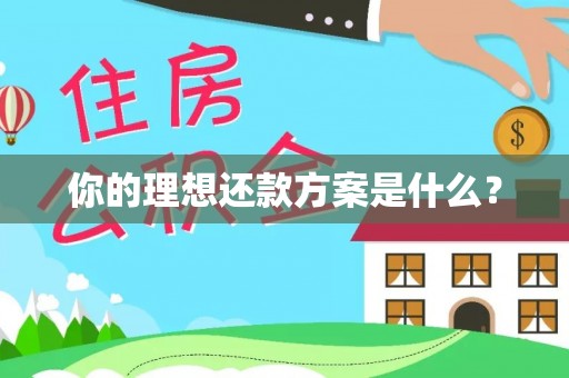 西充你的理想还款方案是什么？